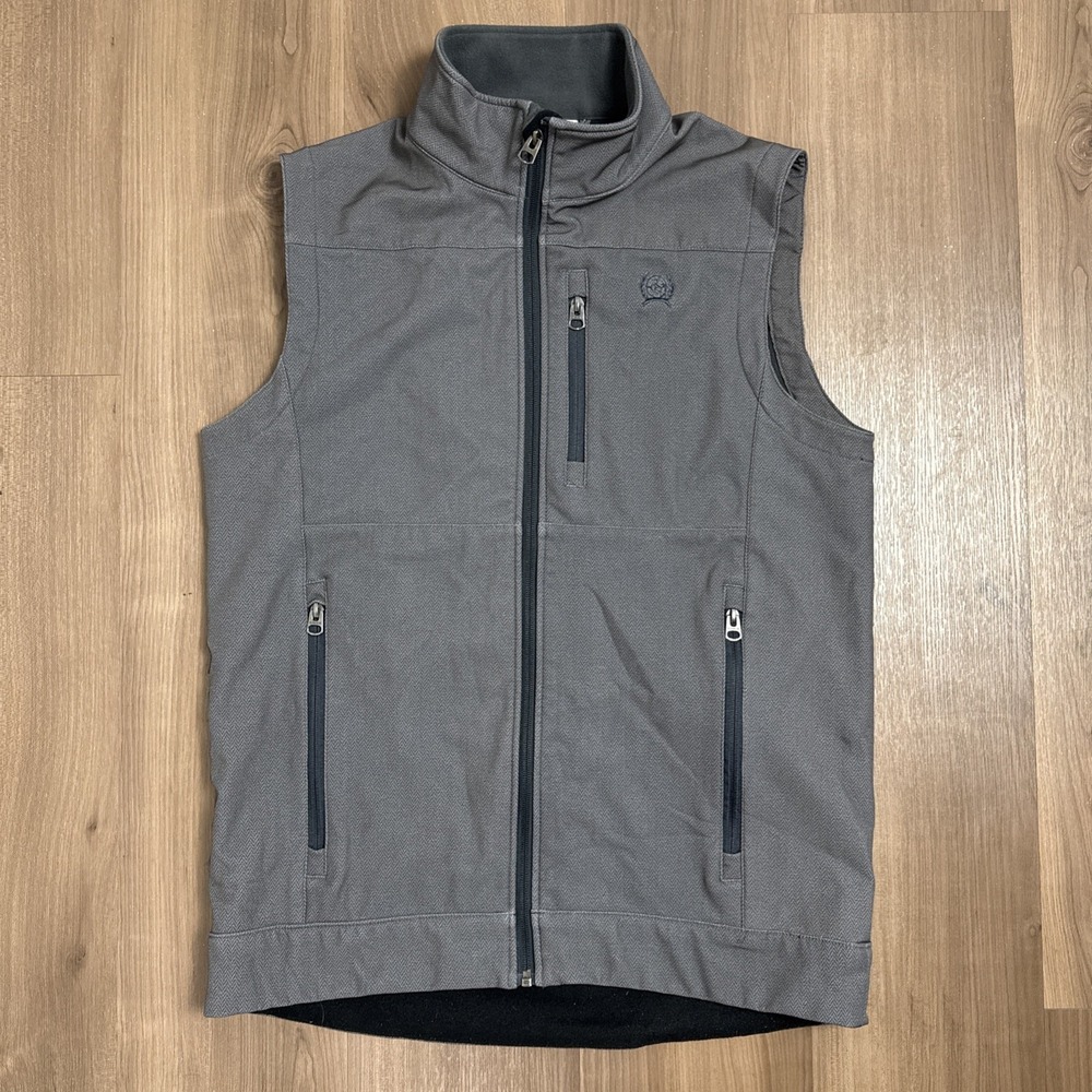 Cinch Bonded Vest Men's Size XS Concealed Carry Dark Grey Front Logo